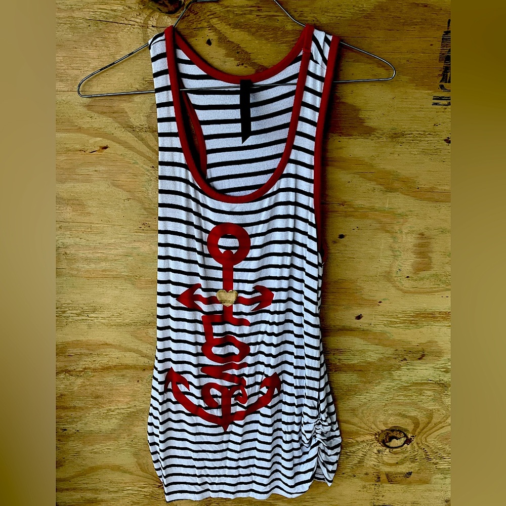 Teen tank top shirt, love anchor, summer top